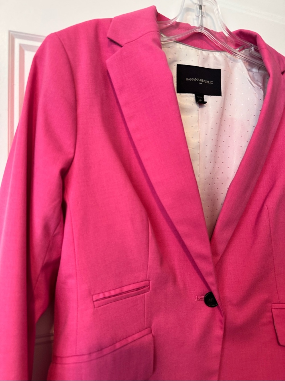 Banana Republic Factory Hot Pink Blazer Petite 6P Tailored Career Jacket